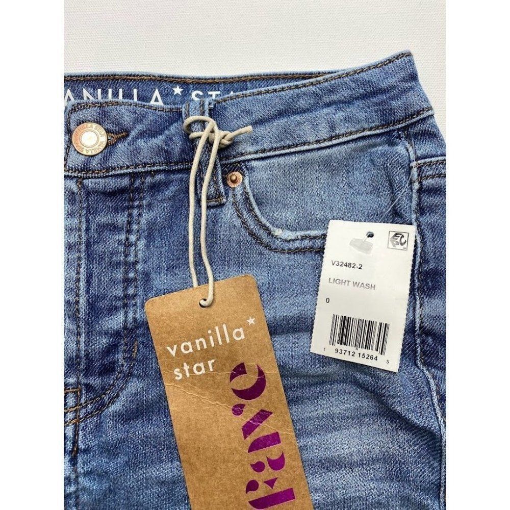 Vanilla Star Bermuda Jean Shorts 0 Juniors' Ripped Frayed Distressed Stretch - Picture 5 of 7